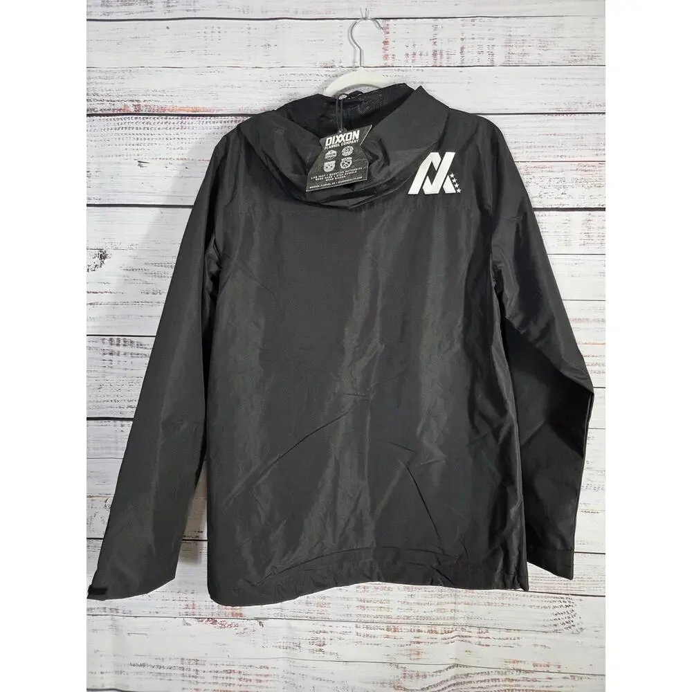 Dixxon Flannel Co Men's Blk packable pullover windbreaker jacket hooded size M